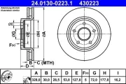 Bremsscheibe Vorderachse ATE 24.0130-0223.1