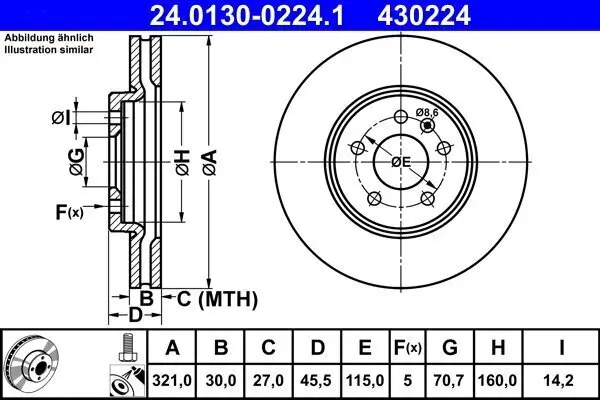 Bremsscheibe ATE 24.0130-0224.1