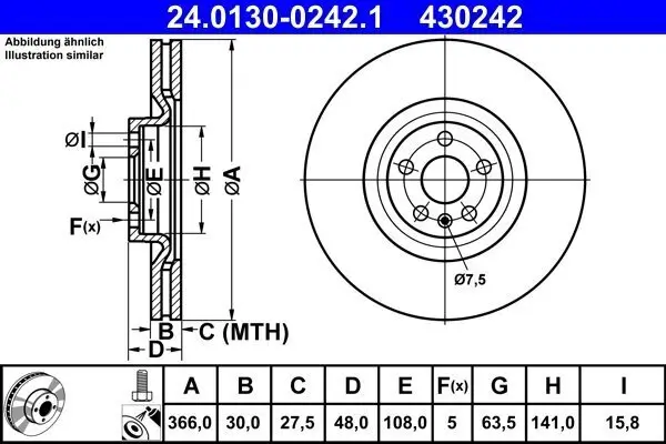 Bremsscheibe ATE 24.0130-0242.1