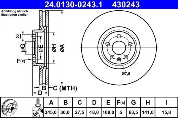 Bremsscheibe ATE 24.0130-0243.1