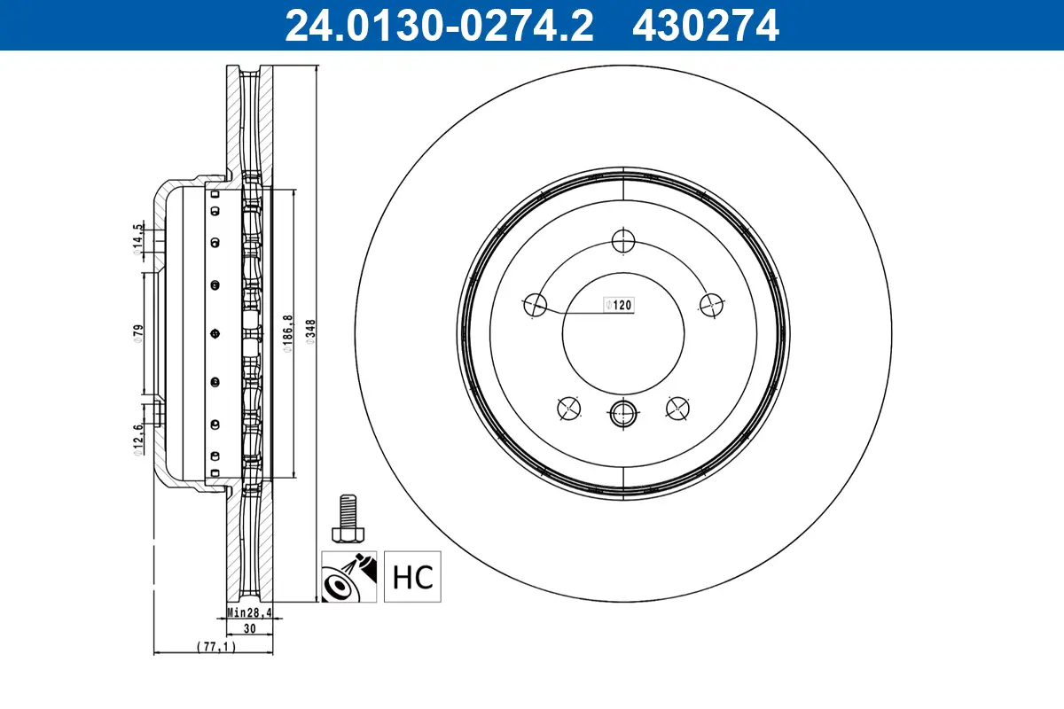 Bremsscheibe ATE 24.0130-0274.2