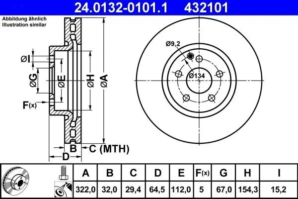 Bremsscheibe ATE 24.0132-0101.1