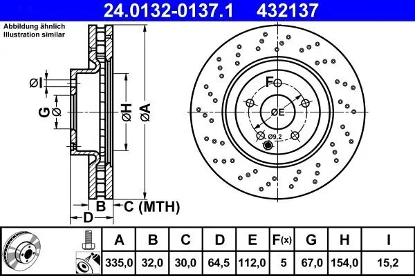 Bremsscheibe ATE 24.0132-0137.1