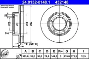 Bremsscheibe Vorderachse ATE 24.0132-0148.1