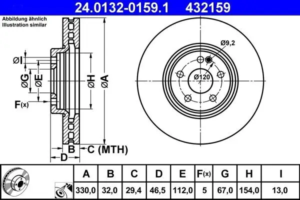 Bremsscheibe ATE 24.0132-0159.1