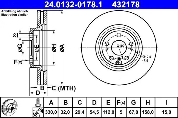 Bremsscheibe ATE 24.0132-0178.1