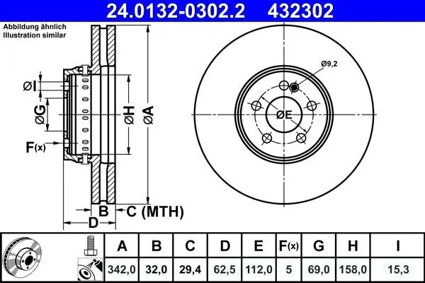 Bremsscheibe ATE 24.0132-0302.2