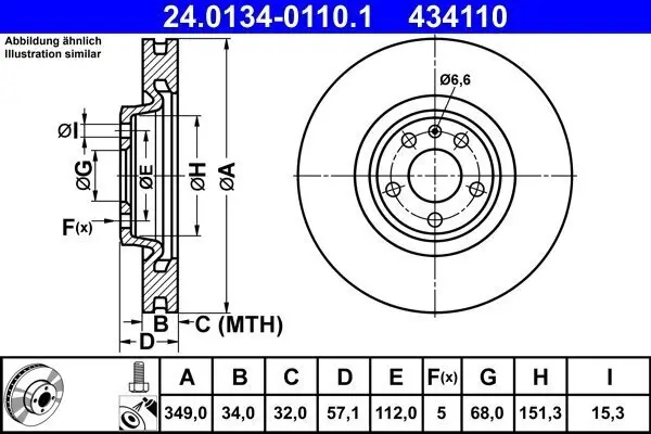 Bremsscheibe ATE 24.0134-0110.1