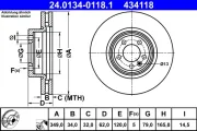 Bremsscheibe Vorderachse ATE 24.0134-0118.1