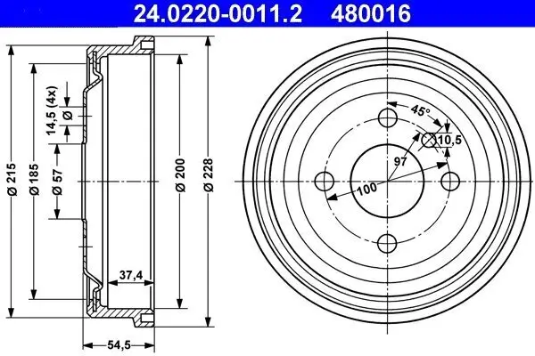 Bremstrommel ATE 24.0220-0011.2