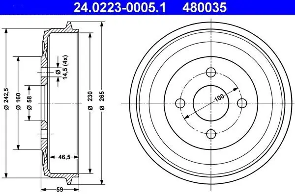 Bremstrommel ATE 24.0223-0005.1