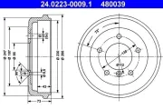 Bremstrommel Hinterachse ATE 24.0223-0009.1