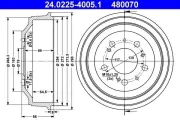 Bremstrommel Hinterachse ATE 24.0225-4005.1