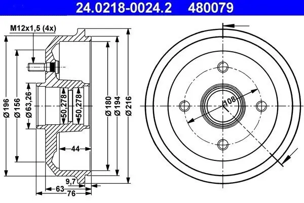 Bremstrommel ATE 24.0218-0024.2