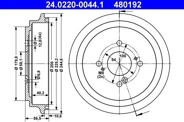 Bremstrommel ATE 24.0220-0044.1