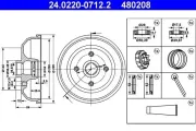 Bremstrommel Hinterachse ATE 24.0220-0712.2