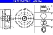 Bremstrommel ATE 24.0220-0738.2