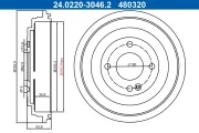 Bremstrommel Hinterachse ATE 24.0220-3046.1