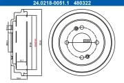Bremstrommel Hinterachse ATE 24.0218-0051.1