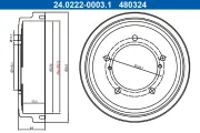 Bremstrommel Hinterachse ATE 24.0222-0003.1