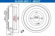 Bremstrommel Hinterachse ATE 24.0220-3051.1