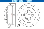 Bremstrommel Hinterachse ATE 24.0220-0052.1