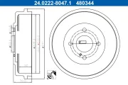 Bremstrommel Hinterachse ATE 24.0222-8047.1