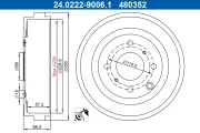 Bremstrommel Hinterachse ATE 24.0222-9006.1