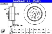 Bremsscheibe ATE 24.0308-0113.1