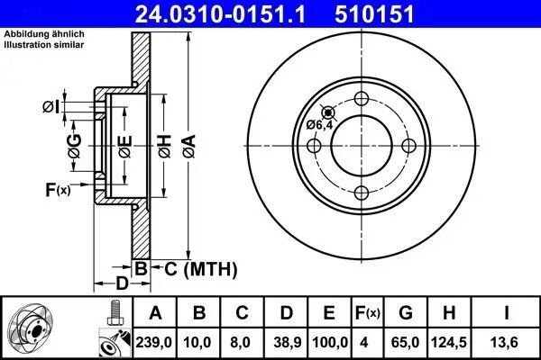 Bremsscheibe ATE 24.0310-0151.1