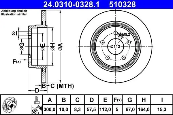 Bremsscheibe ATE 24.0310-0328.1