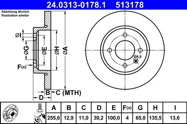 Bremsscheibe ATE 24.0313-0178.1