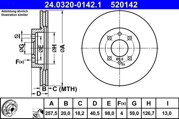 Bremsscheibe ATE 24.0320-0142.1