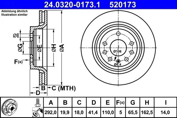 Bremsscheibe ATE 24.0320-0173.1