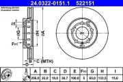 Bremsscheibe Vorderachse ATE 24.0322-0151.1