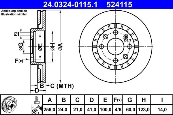 Bremsscheibe ATE 24.0324-0115.1