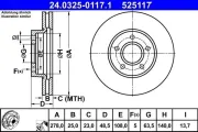 Bremsscheibe ATE 24.0325-0117.1