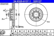 Bremsscheibe Vorderachse ATE 24.0325-0137.1