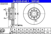 Bremsscheibe Vorderachse ATE 24.0325-0145.1