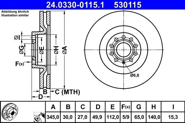 Bremsscheibe ATE 24.0330-0115.1