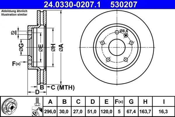 Bremsscheibe Vorderachse ATE 24.0330-0207.1