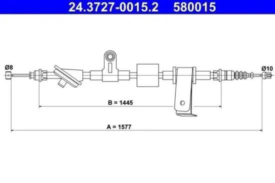 Seilzug, Feststellbremse hinten rechts ATE 24.3727-0015.2 Bild Seilzug, Feststellbremse hinten rechts ATE 24.3727-0015.2
