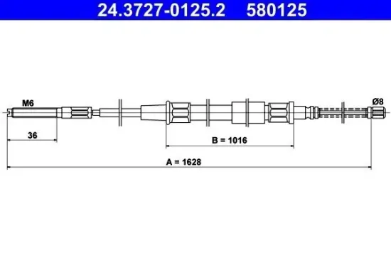 Seilzug, Feststellbremse ATE 24.3727-0125.2 Bild Seilzug, Feststellbremse ATE 24.3727-0125.2