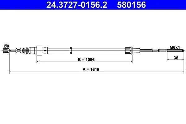 Seilzug, Feststellbremse hinten ATE 24.3727-0156.2