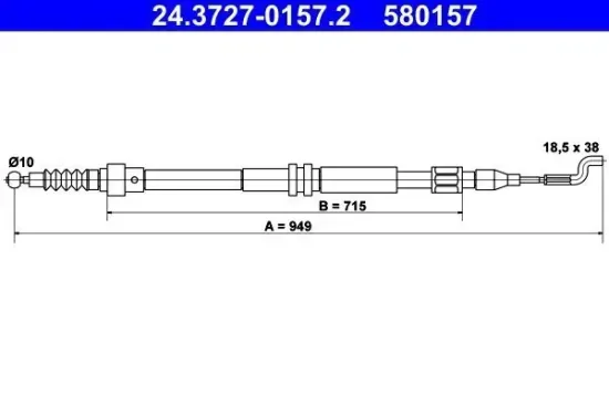 Seilzug, Feststellbremse ATE 24.3727-0157.2 Bild Seilzug, Feststellbremse ATE 24.3727-0157.2