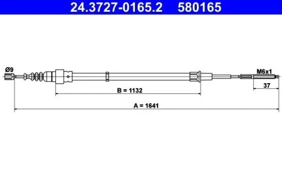 Seilzug, Feststellbremse ATE 24.3727-0165.2 Bild Seilzug, Feststellbremse ATE 24.3727-0165.2