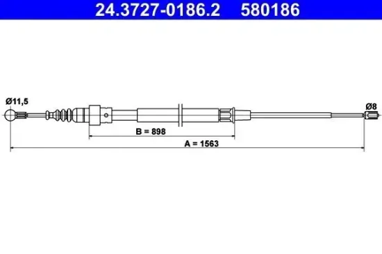 Seilzug, Feststellbremse ATE 24.3727-0186.2 Bild Seilzug, Feststellbremse ATE 24.3727-0186.2