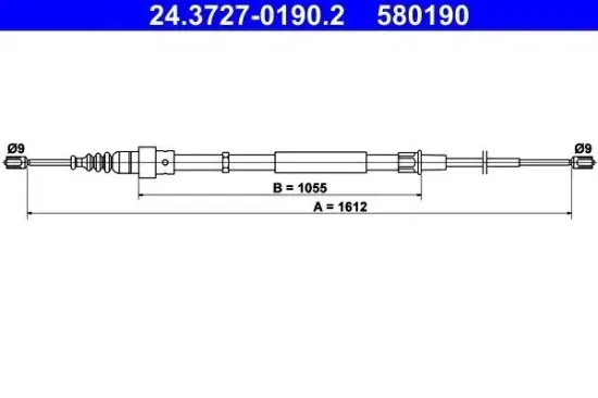 Seilzug, Feststellbremse ATE 24.3727-0190.2 Bild Seilzug, Feststellbremse ATE 24.3727-0190.2