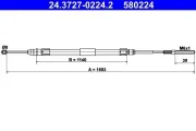 Seilzug, Feststellbremse hinten links ATE 24.3727-0224.2