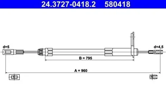 Seilzug, Feststellbremse ATE 24.3727-0418.2 Bild Seilzug, Feststellbremse ATE 24.3727-0418.2